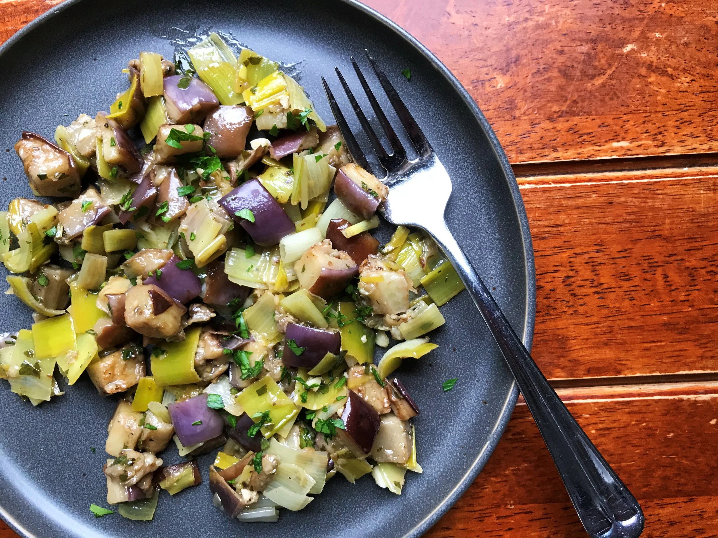 Funky Lemon Eggplant Hash — Adventure Kitchen